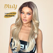 Barbara-DWY 13x4 Filter Lace Front Free Part Long-Length Wavy Blonde with Dark Roots Glueless Synthetic Wig