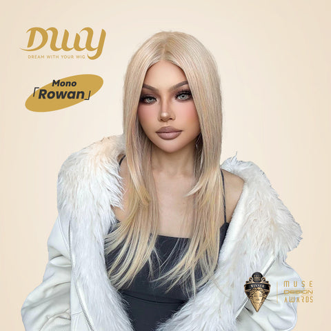 Rowan-DWY Mono Lace Front Free Part Long Straight Blonde Glueless Synthetic Wig