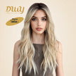 Mia-DWY Mono Lace Front Free Part Rooted Blonde Long Curly Synthetic Wig