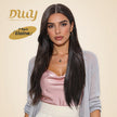 Elaine-DWY Lace Front Long Natural Black Middle Part Glueless Synthetic Wig