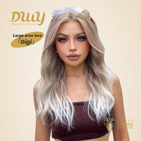 DWY Gigi-DWY 13x4 Lace Front Glueless Synthetic Wig 20 Inches Water Wavy Blonde Gradient