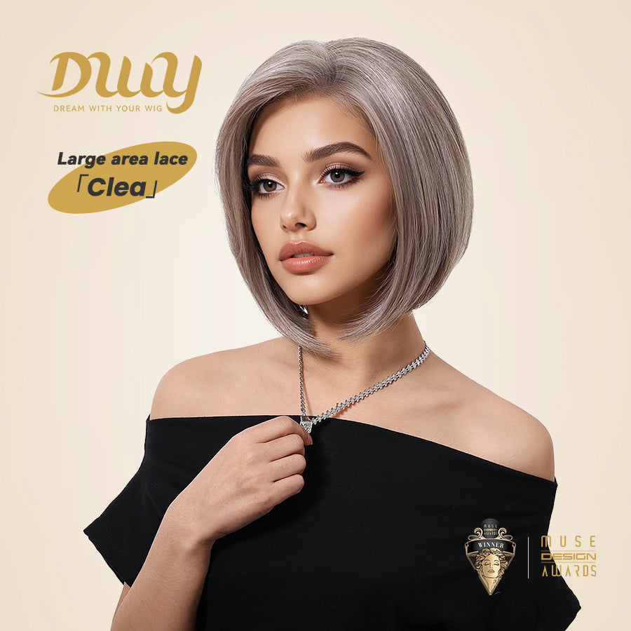 Clea-DWY 13x6 Lace Front 10 Inches Bob Blonde with Highlights Glueless Synthetic Wig