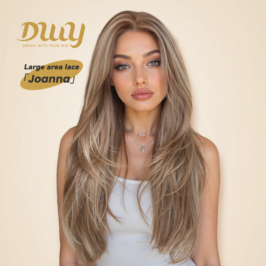 (Us Only)Joanna-DWY 13*6 Freepart Libera  Lace Brown Highlighted Layered Synthetic Wig