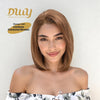 Corinne C- DWY Human Hair Pre Plucked Bob Hair 13*6 Natural Textured Hair Invisible HD Lace Frontal Synthetic Wig