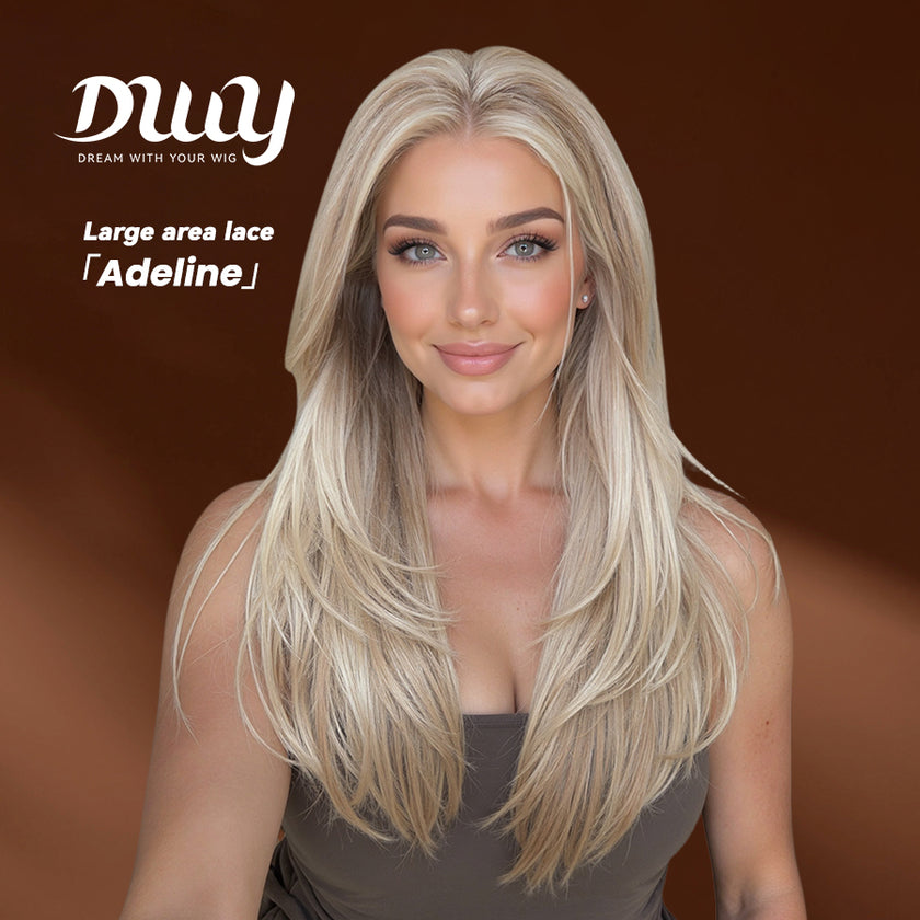 DWY Adeline- DWY 13×4 Filter Lace Front Free Part Layered  Straight Blonde Synthetic Wig