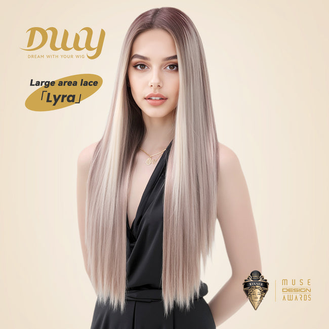 DWY-Lyra Rose Mixed Blonde Free Parting 13*6 Lace Synthetic Wig