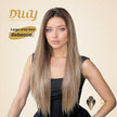 Rebecca-DWY 13×6 Lace Front Free Part Long-Length Water Wavy Blonde Gradient Glueless Synthetic Wig for Women 30 Inches