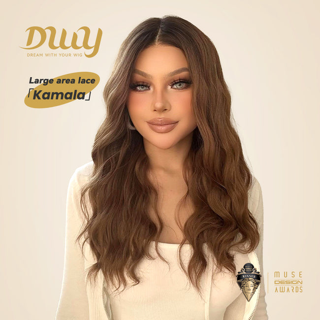 Kamala-DWY 13×6 Lace Front Glueless Synthetic Wig 22 Inches Mid-Length