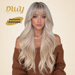 Astraea- DWY 28-Inch MiraScalp Pink Blonde Long Wave Synthetic Wig with Free Parting