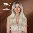 [CLEARANCE SALE] Cameron -DWY T Part Lace Front Free Part Mid-Length Straight Pearl Blonde Gradient Glueless Synthetic Wig for Women 24 Inches Lace Frontal Wig