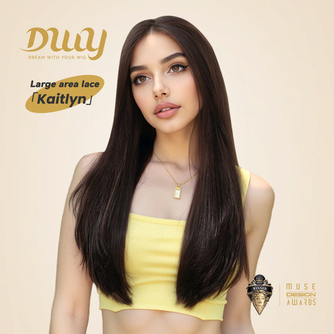 Kaitlyn-DWY 13*4 Free Parting Hand -Tied Top Middle Length  Glueless Synthetic Wig