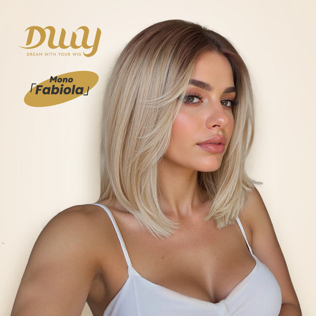 Hailey-DWY Mono Lace Front Free Part Rooted Blonde Synthetic Wig