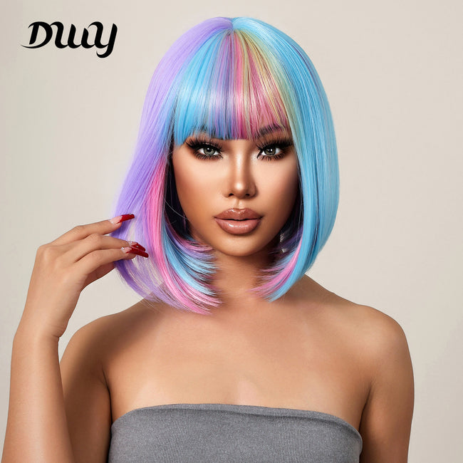 Sophia-DWY Colored Straight Synthetic Wig With Bangs