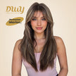 Marion-DWY MiraScalp Middle-length Light Brown Layered with Highlights Glueless Synthetic Wig