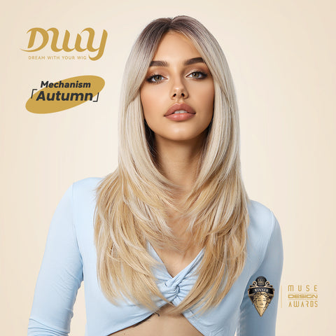Autumn-DWY Natural Wavy Layer Cut Glueless Synthetic Wig