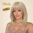 [CLEARANCE SALE]Madeline-DWY Mono Lace Front Free Part Shoulder-Length Silky Straight Glueless Synthetic Wig for Women 12 Inches