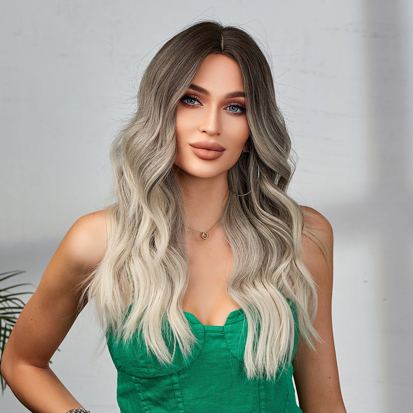 Charlotte-DWY Ombre Blonde Long Wavy Synthetic Wig