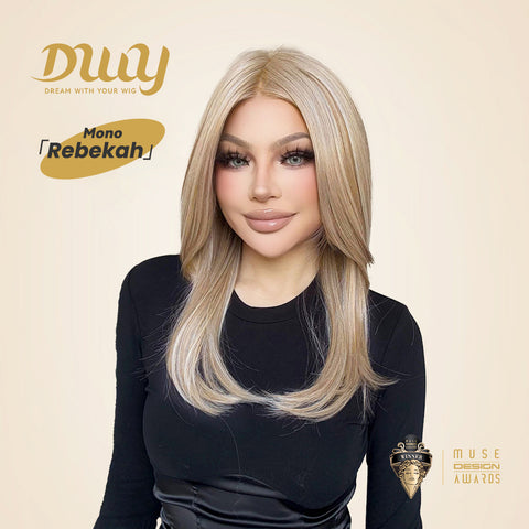 Rebekah C-DWY Mono Lace Front Free Part Long Straight  Blonde Glueless Synthetic Wig for Women 16 Inches
