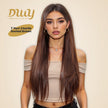 DWY 30-Inch Lace Front Wig - Silk Straight Natural Synthetic Wig with Middle Parting T-Part Design