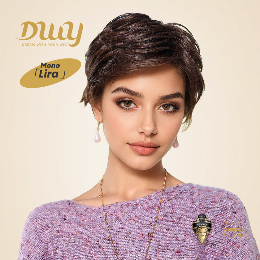 [CLEARANCE SALE] Lira H-DWY Mono Lace Front Free Part Short Pixie Glueless Synthetic Wig for Women 2 Shades 8 Inches