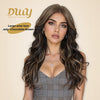 July-NEW! DWY 13×6 Free Part Lace Front Long-Length Curly Ombre Brown with Highlights Glueless Synthetic Wig