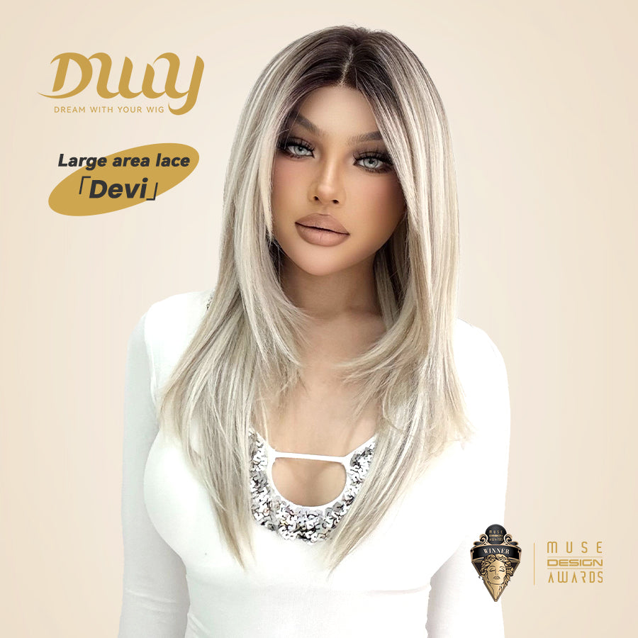 DWY Devi-DWY 13x6 Lace Front Free Part Mid-Length Straight Blonde Glueless Synthetic Wig