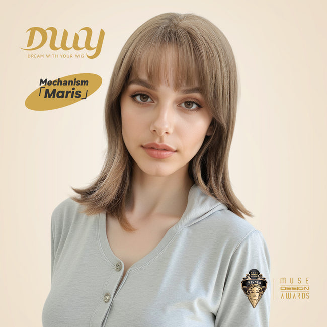 Maris -DWY Mid-Length Wolf-Cut Line Brown Glueless Synthetic Wig for Women 16 Inches Natural Hairline