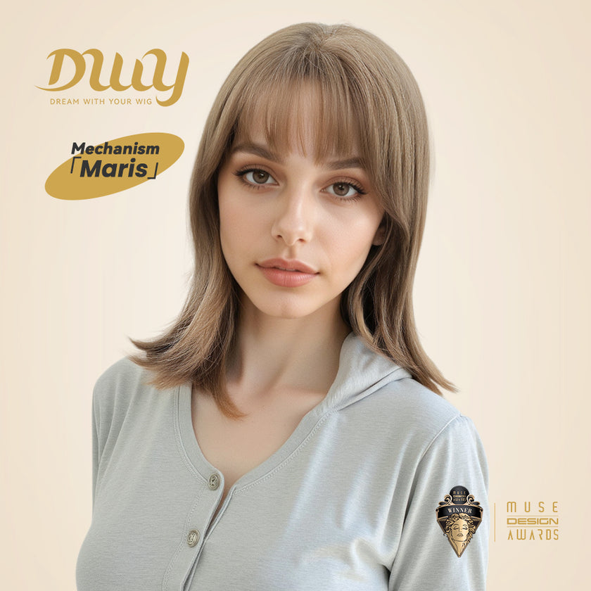 Maris -DWY Mid-Length Wolf-Cut Line Brown Glueless Synthetic Wig for Women 16 Inches Natural Hairline