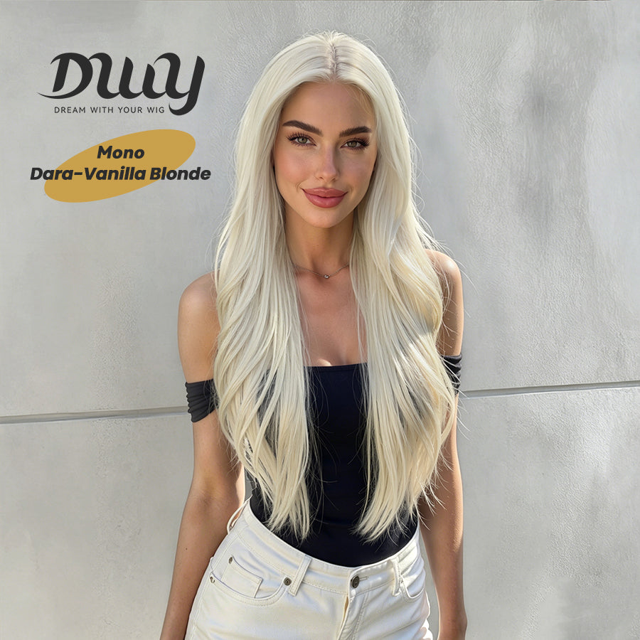 Dara C- NEW! DWY Mono Lace Front Free Part Long-Length Wavy Brown Glueless Synthetic Wig
