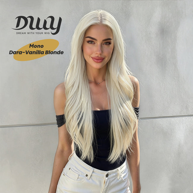 Dara C- NEW! DWY Mono Lace Front Free Part Long-Length Wavy Brown Glueless Synthetic Wig