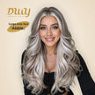 Abbie-DWY 13×6 LFilter Lace Free Part Wavy Platinum Blonde Glueless Synthetic Wig