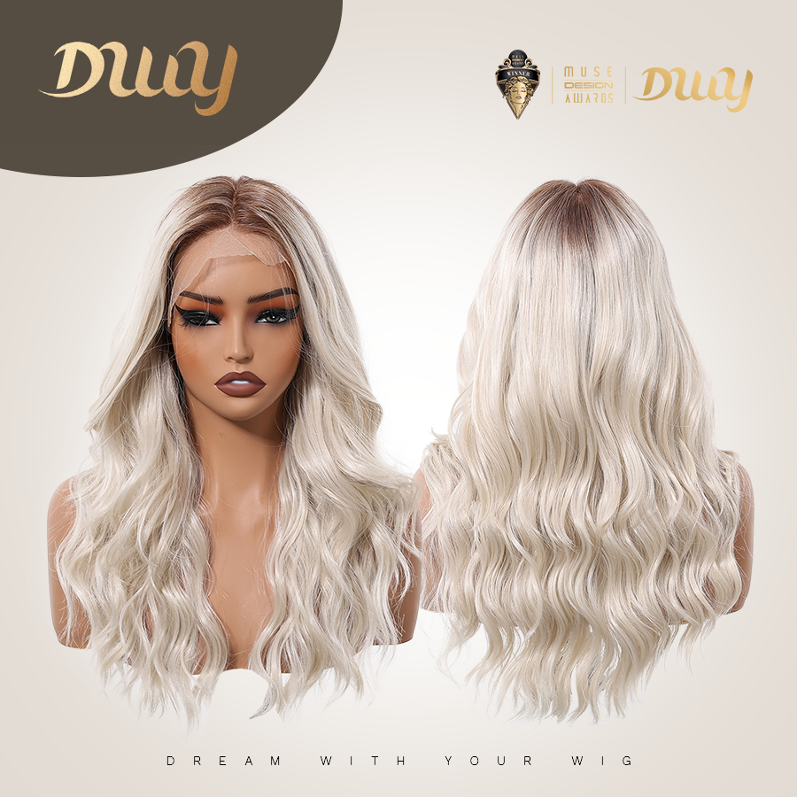 Amanda- DWY 13×6 Lace Front Free Part Mid-Length Water Wave Syn