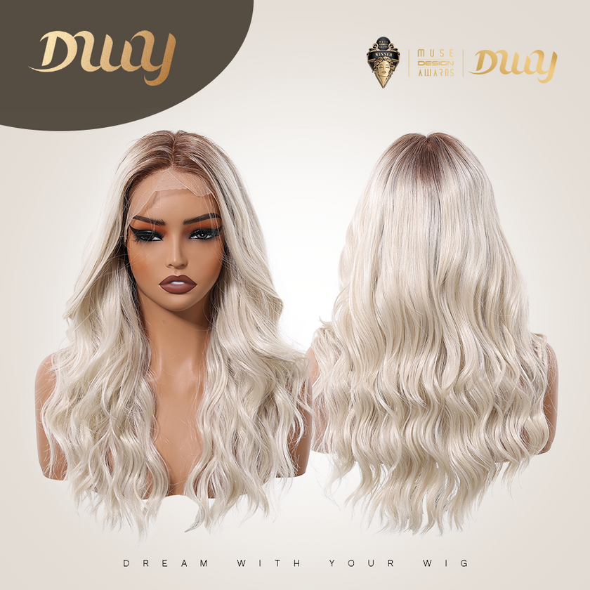 Amanda- DWY 13×6 Lace Front Free Part Mid-Length Water Wave Syn
