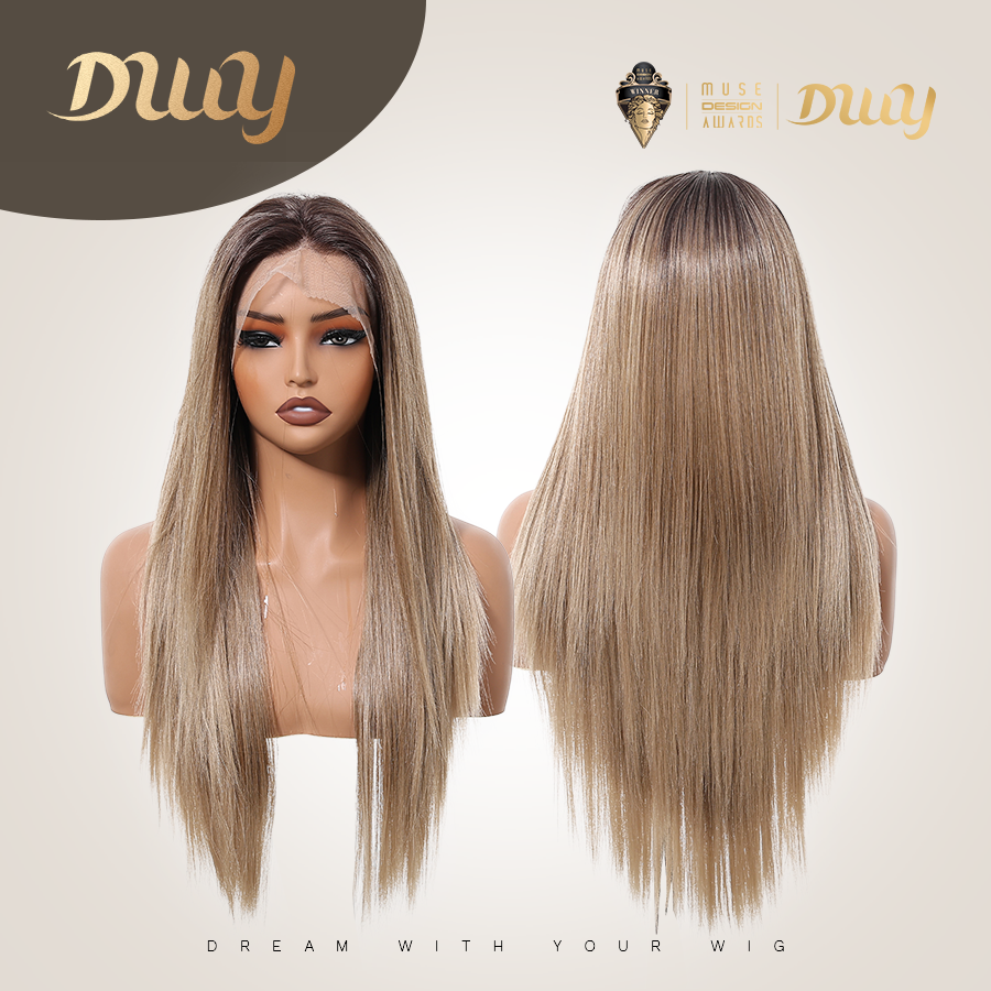 Clara DWY Ombre Blonde Glueless Lace Front Wig - Pre-Plucked & Pre-Cut Synthetic Wig
