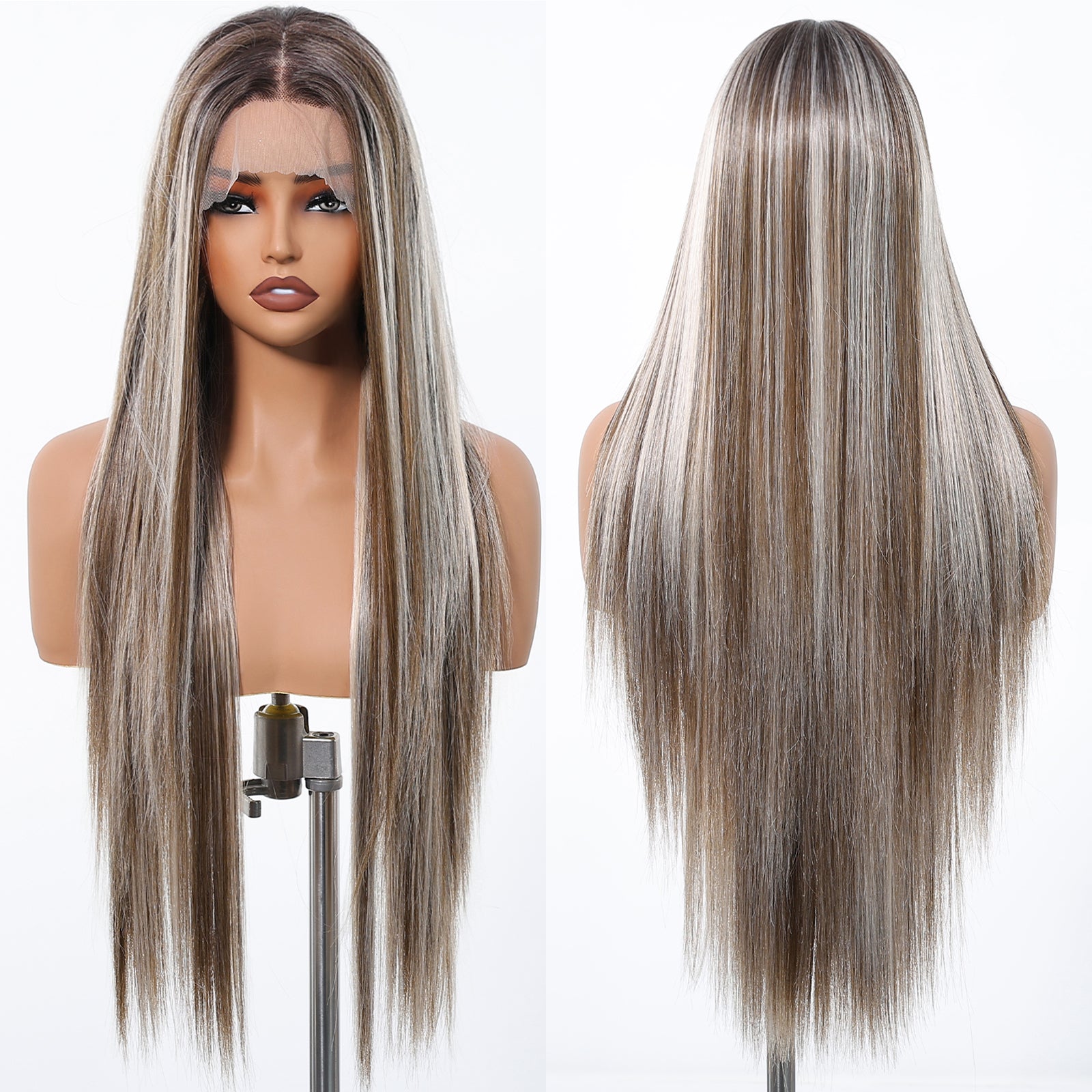 DWY-Body Wave Lace Front Wigs Pre Plucked 13x4 HD Lace Frontal Wigs Human Hair 180 Density Natural blonde and grey Wigs for Women Human Hair Lace Front Wig with Baby Hair Glueless