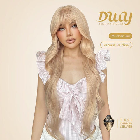 【New in】Stella-DWY 30-Inch Long Wavy Realistic Scalp Glueless Synthetic Wig