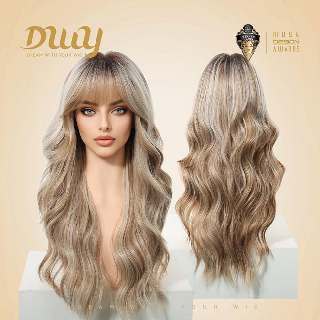 Restocked! Loni Plus C-DWY New Technology! Bionic Silk Top 24-Inch Long Wave Light Brown Glueless Synthetic Wig