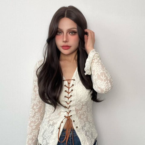 【**LAZY GIRL MUST HAVE**】[*Cassidy]【Lace Front】DWY 26 Inches Long Black Wavy Women's Wigs for Daily or Cosplay Use BL11083-1