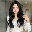 Ciera H-DWY Lace Front Middle Part Long Wavy Brown Glueless Synthetic Wig