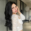 Ciera H-DWY Lace Front Middle Part Long Wavy Brown Glueless Synthetic Wig