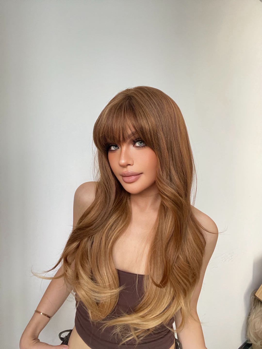 [*NEW!!] [Renay] DWY 24 Inch Long Curly Brown Ombre Blonde Wigs for Women Daily,Partyor Cosplay Use LC2106-1 111