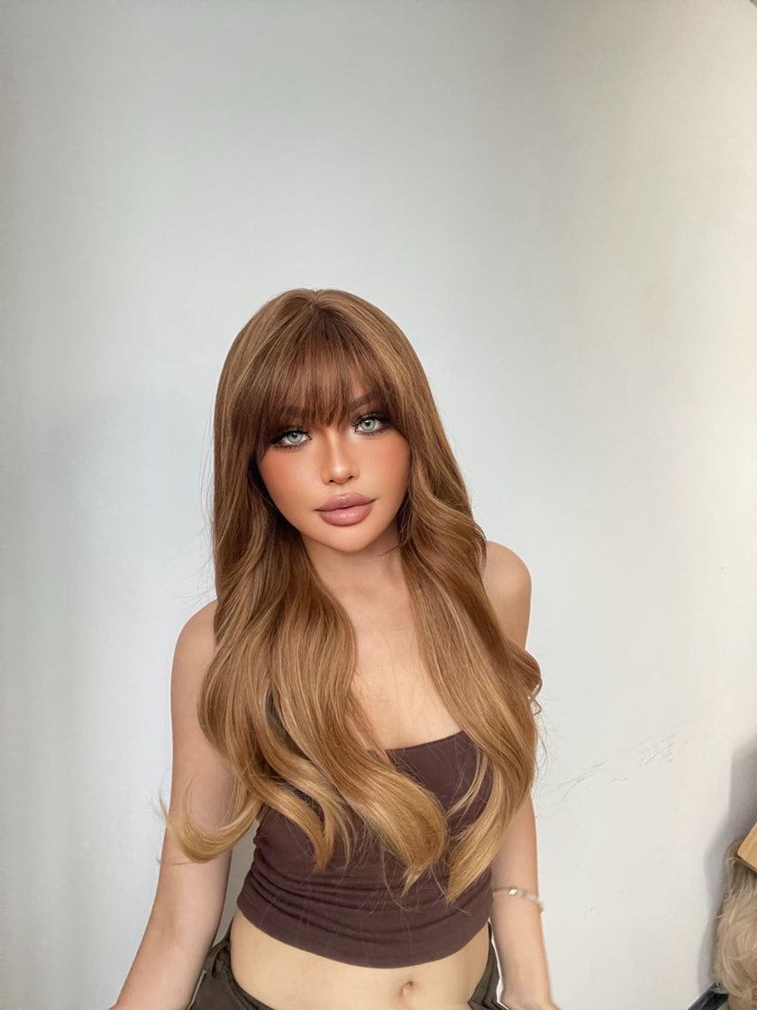 [*NEW!!] [Renay] DWY 24 Inch Long Curly Brown Ombre Blonde Wigs for Women Daily,Partyor Cosplay Use LC2106-1 111