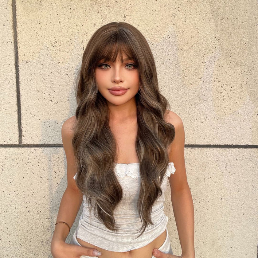 Krista-DWY Water Wave with Highlights Colorful Glueless Synthetic Wig