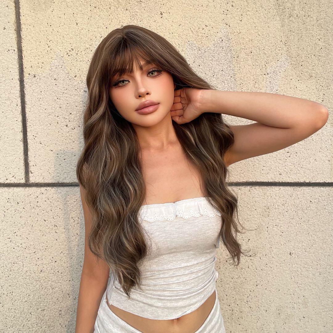 Krista-DWY Water Wave with Highlights Colorful Glueless Synthetic Wig