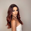 DWY T Part Long Curly Natural Honey Brown With Blonde Highlight Synthetic Wig