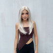 Chicago-DWY Lace Front 13×6 Free Part Arctic Blonde Highlight Natural Wavy Synthetic Wig