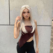 Chicago-DWY Lace Front 13×6 Free Part Arctic Blonde Highlight Natural Wavy Synthetic Wig