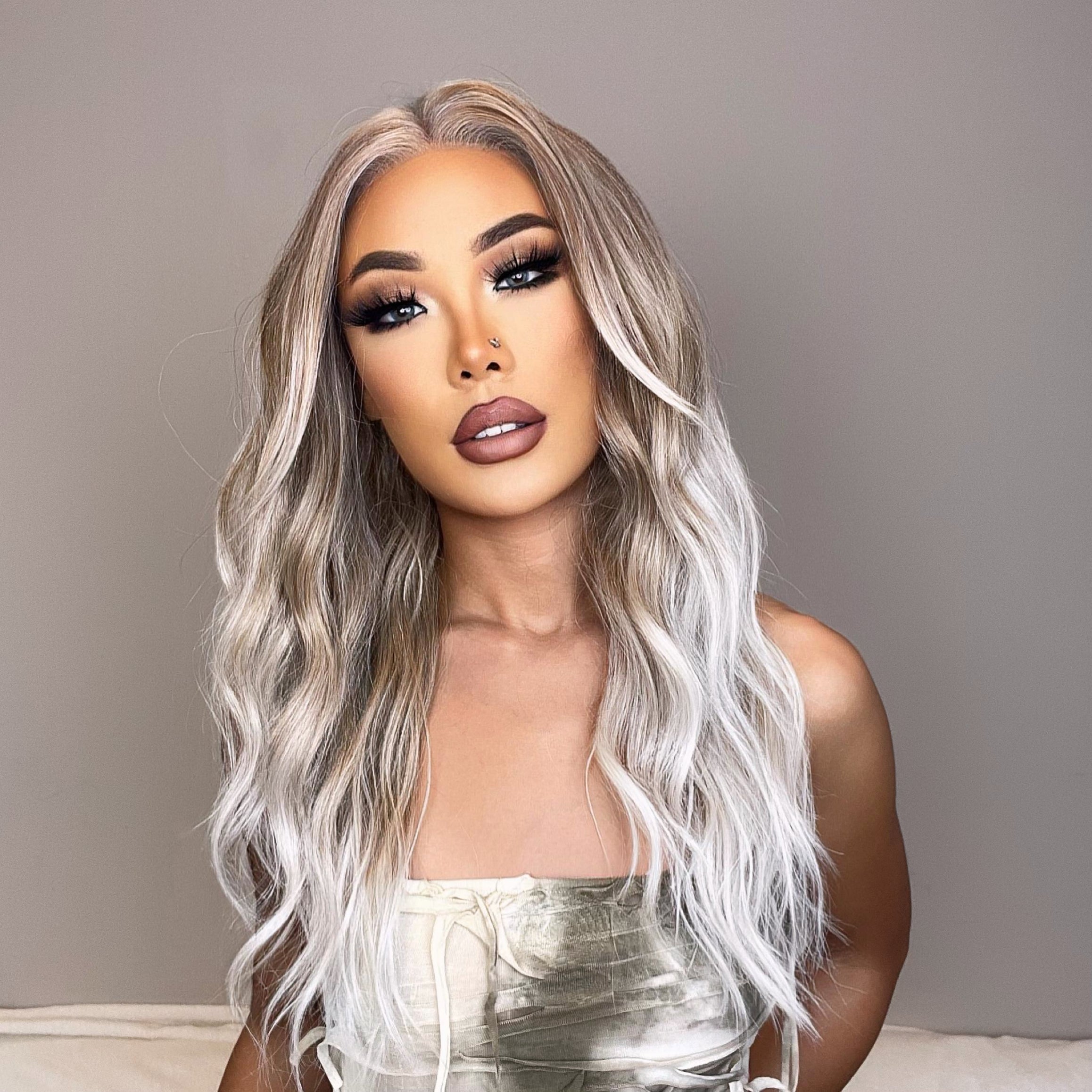 DWY Gigi-DWY 13x4 Lace Front Glueless Synthetic Wig 20 Inches Water Wavy Blonde Gradient