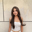 Luanne-DWY Lace Front Middle Part Long-Length Natural Wavy Brown Glueless Synthetic Wig