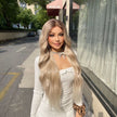 Piper-DWY Lace Front Middle Part Tresses Wavy Rooted Platinum Blonde Synthetic Wig